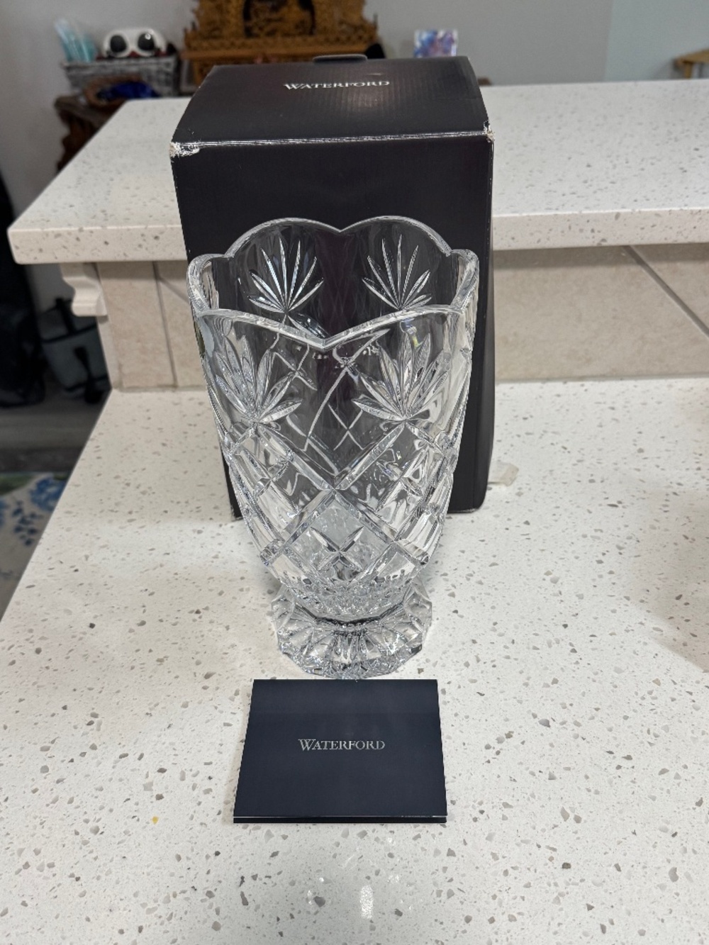 NIB Waterford Search Footed Crystal Vase